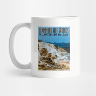 Mammoth Hot Springs retro travel poster image Mug